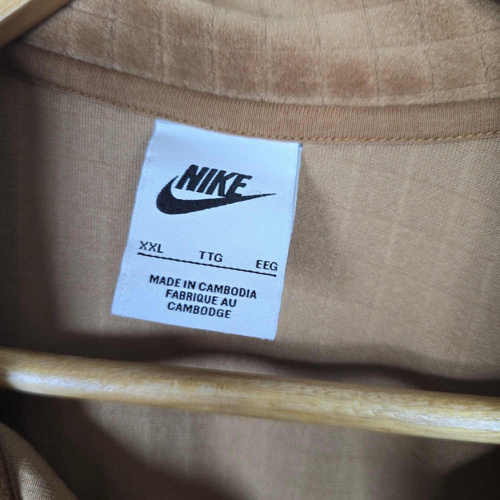 Nike Womens Ale Brown Ironstone Cropped Velour Quilted Pullover Sweatshirt XXL - Picture 6 of 8